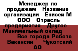 Менеджер по продажам › Название организации ­ Енисей-М, ООО › Отрасль предприятия ­ Другое › Минимальный оклад ­ 100 000 - Все города Работа » Вакансии   . Чукотский АО